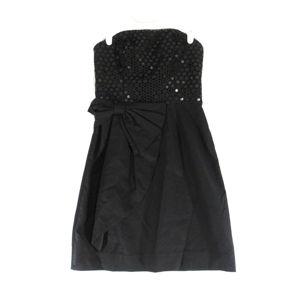 Lilly Pulitzer Women's Size‎ 00 Black Crochet Sequin Strapless Abrianna Dress
